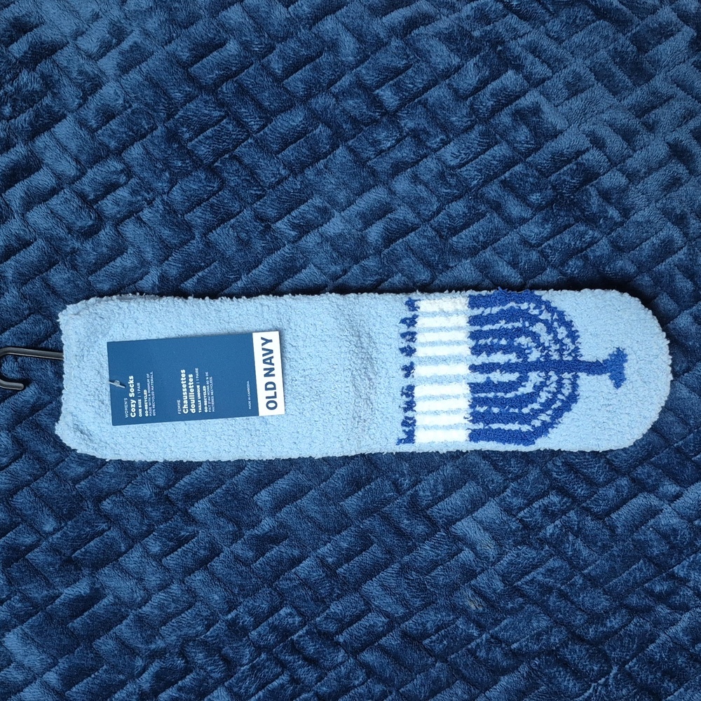 Menorah Hanukkah Cozy Socks For Women From Old Navy, New With Tags
